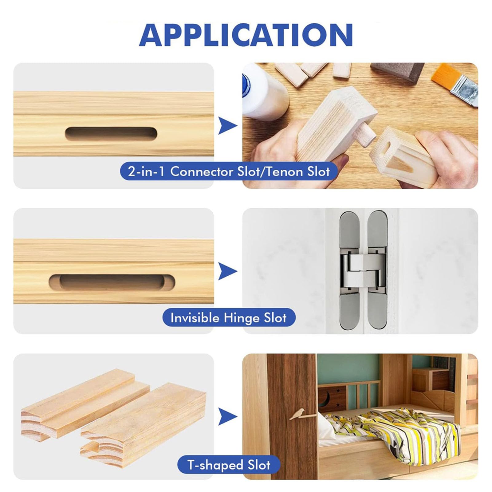 Mortising Jig 2 in 1, Fastener Slotting Bracket Mortise and Tenon Jig for Router Multifunctional Woodworking Slotting Tool - Image 2