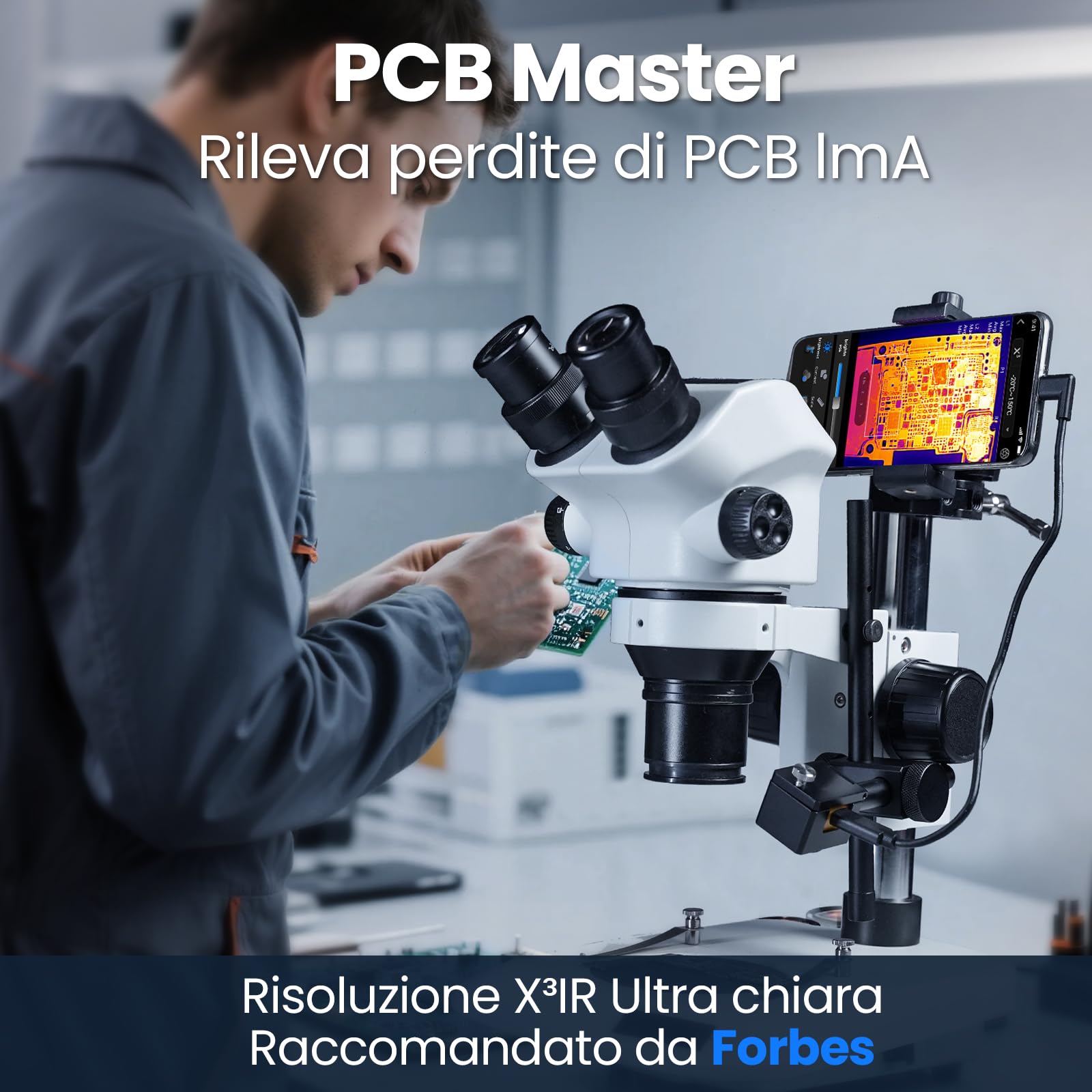 Fotocamere Termiche Thermal Master P3 per iPhone 15/16 e Android fotocamera a infrarossi Messa a fuoco regolabile X³ risoluzione IR 512x384, -20℃-600℃ PCB ispezione