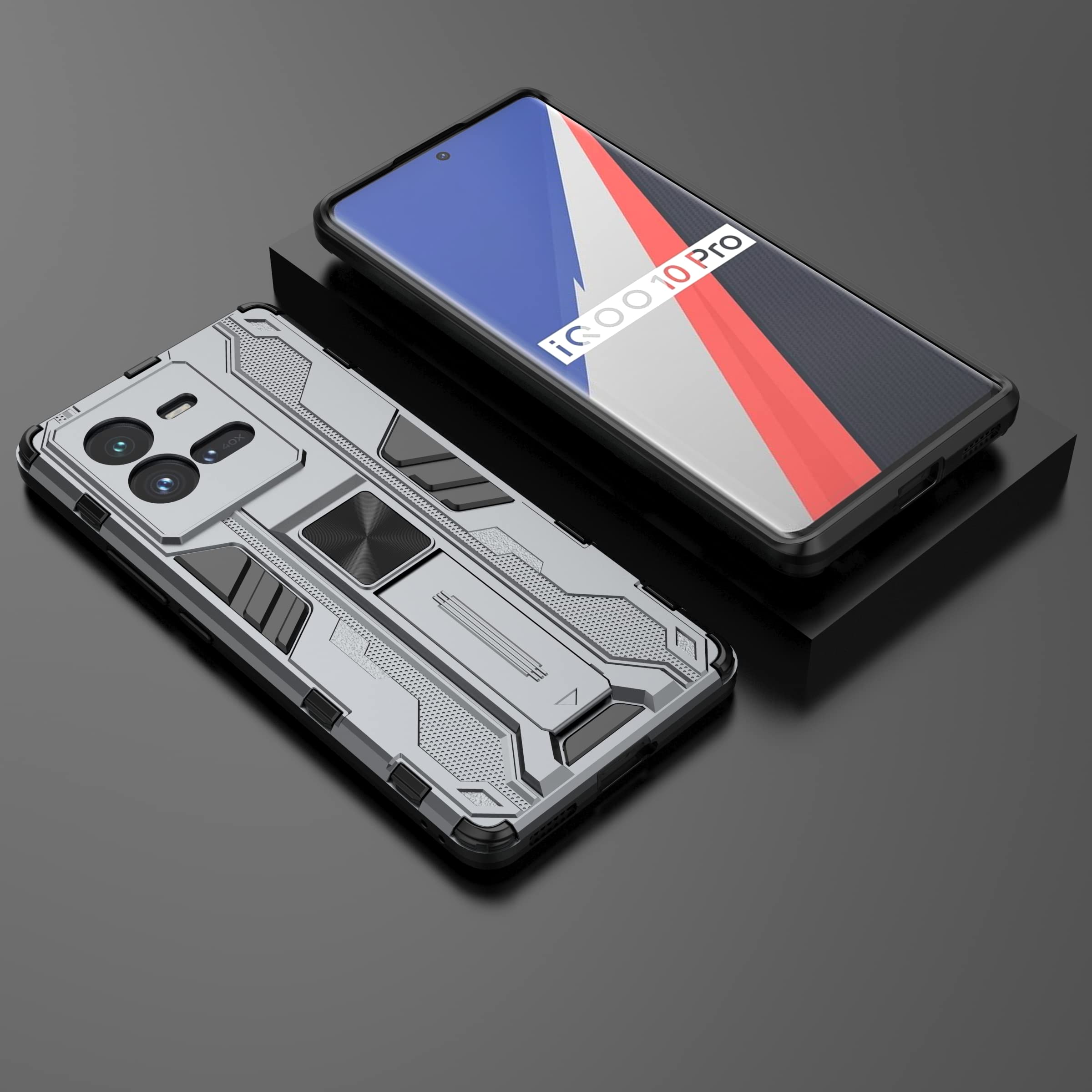 RanTuo Case for vivo iQOO 10 Pro, Detachable TPU+PC 2-in-1 Heavy