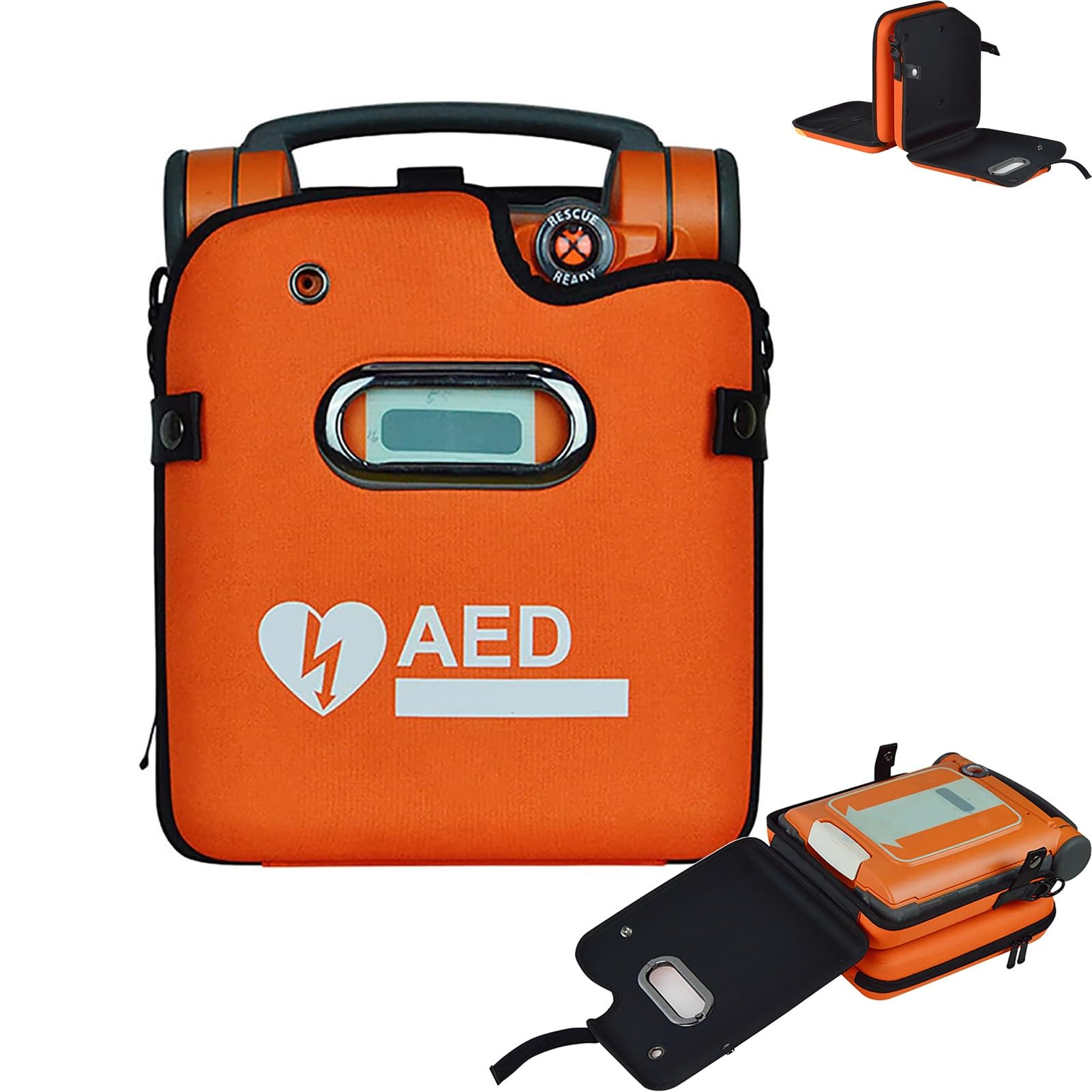 Sac de Rangement for défibrillateur AED, Sac de Rangement Robuste for AED, Sac médical AED au Design Orange accrocheur, Tissu indéchirable et imperméable Haute densité