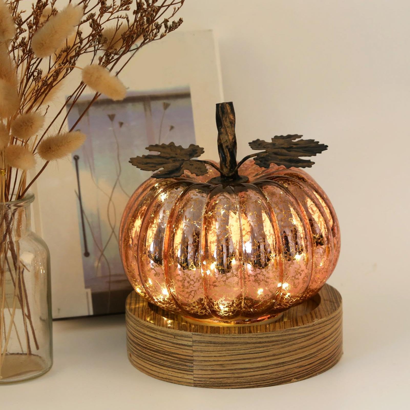Halloween Decorazione Autunnale Per Il Ringraziamento In Vetro Con Timer