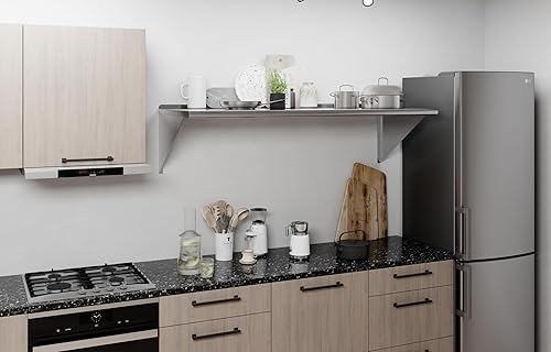 Vista 236 de AmGood Estante de pared de acero inoxidable de 60 pulgadas de largo x 8 pulgadas de profundidad Certificado NSF Estantería de metal