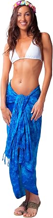 1 World Sarongs Womens Smoked Swimsuit Cover-Up Sarong in Your Choice of Color