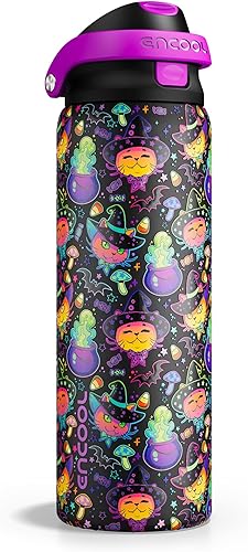 Miniatura 115 de ENCOOL - Botella aislante para agua, acero inoxidable con pajilla, mantiene el frío, tapa abatible de un solo toque, sin Bisfenol A, a prueba de