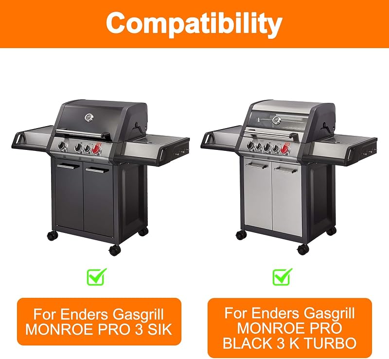 GFTIME Grătar de încălzire din oțel inoxidabil 65 x 17 cm, piesă de schimb pentru grătar Enders Monroe Pro 3 8351 8371 8374