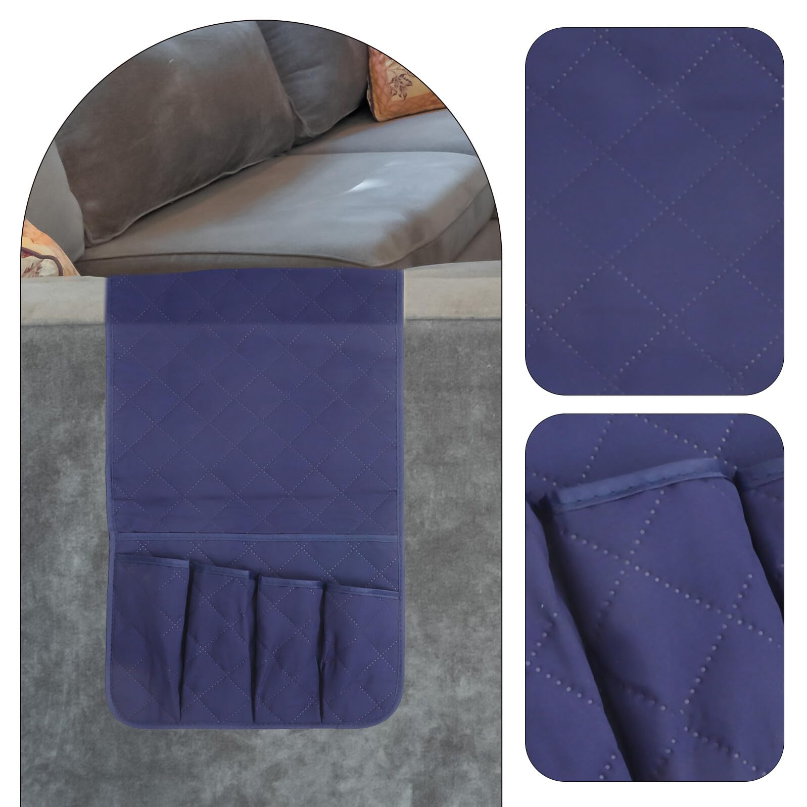 Organizador De Reposabrazos Para Sofá Azul Colgante, Bolsa De Almacenamiento Multifuncional, Soporte Para Control Remoto, Adecuado Para Orden Salón y Junto Cama