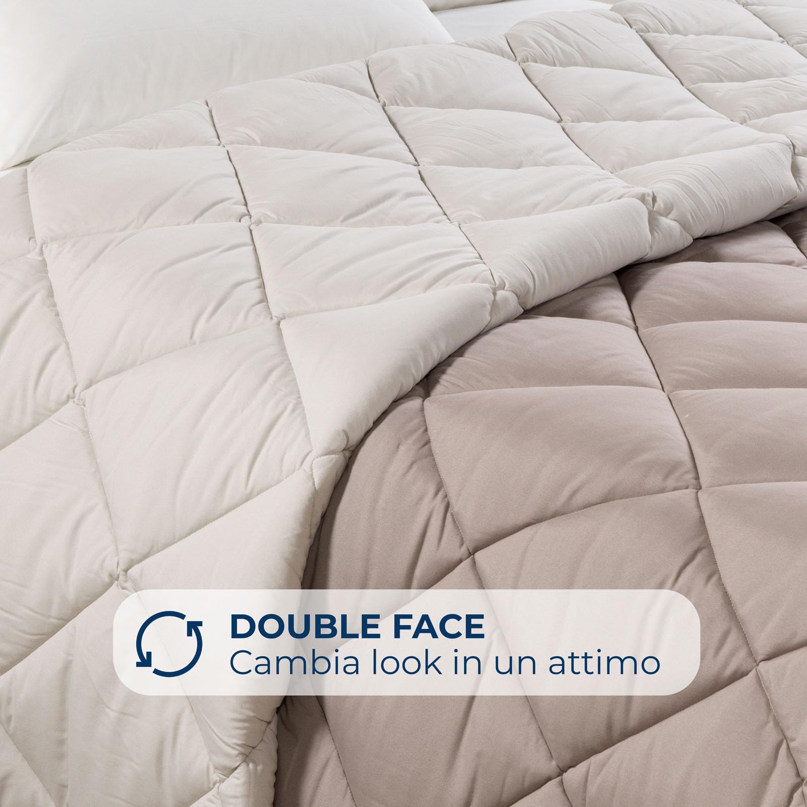 Caleffi - Trapunta Invernale Matrimoniale 260x265 in Microfibra, Piumone Matrimoniale Invernale Morbido Avvolgente, Piumino Imbottito Resistente Lavabile, Coperta Trapuntata Anallergica Made in Italy