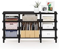 Vista 98 de Furinno Econ - Centro de entretenimiento con soporte para TV, color espresso