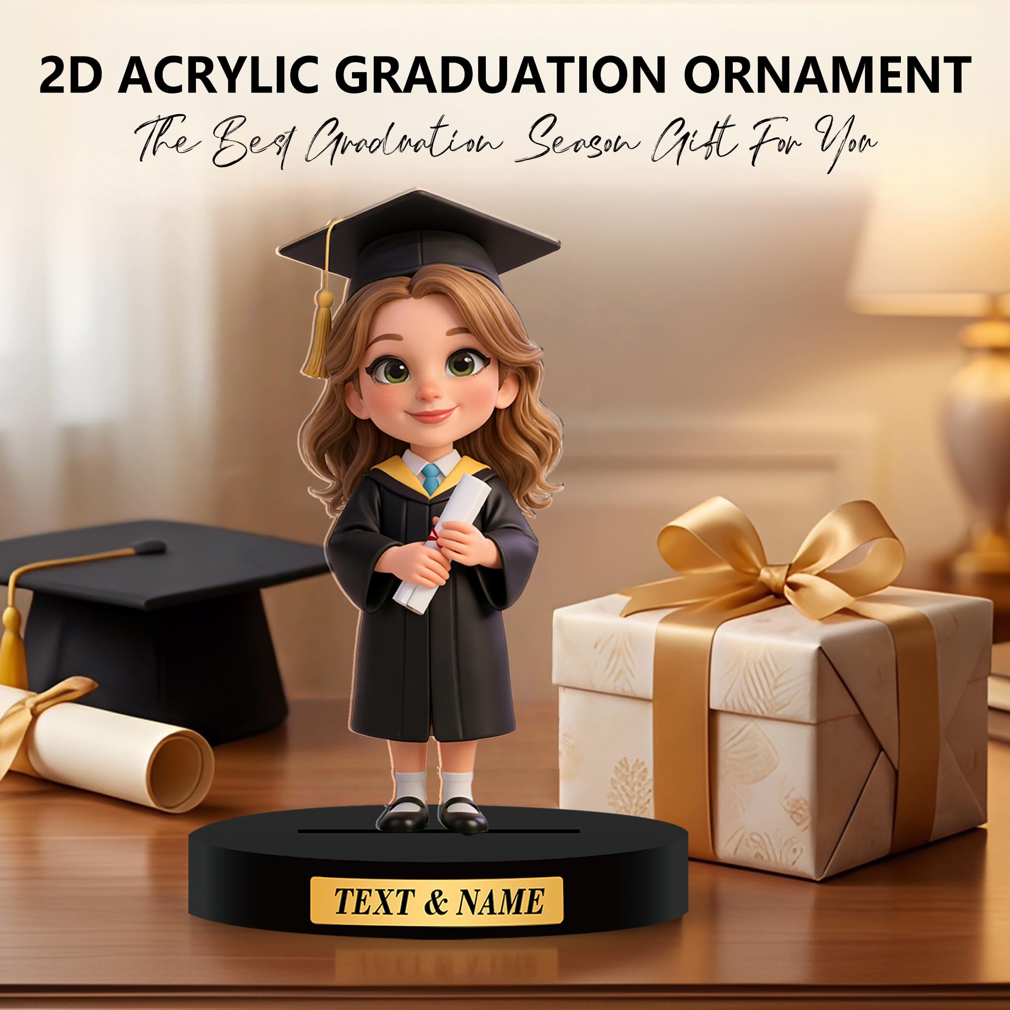 Figuras Graduación Personalizadas a Partir de Fotos, Regalo de Graduación, Decoraciones Escritorio Acrílicas 2D