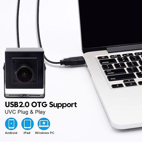 Miniatura 10 de SVPRO Cámara web USB 1080P con lente ojo de pez 180, cámara de poca luz de 2MP con sensor Sony IMX323, carcasa de aluminio, H.264 Lente ojo de pez