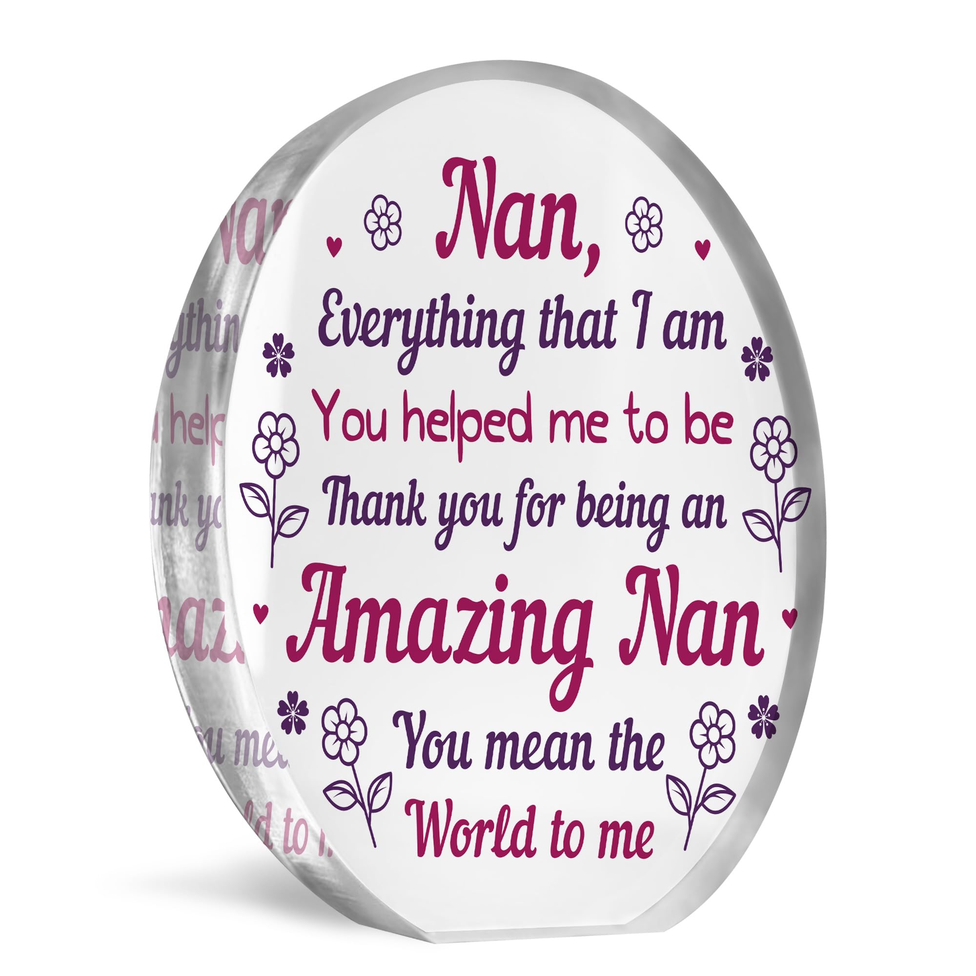 Red Ocean Nan Gifts From Grandchildren Acrylic Plaque Nan Gifts For Christmas Birthday Mother's Day, Nan Birthday Gifts, Gifts For Nan Grandparents, Nan Freestanding Acrylic Plaque