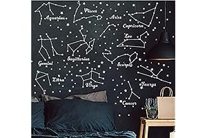 Shining Constellation Decor, Celestial Zodiac Decals for Nursery Room