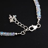 Vista 23 de Pulsera ajustable de plata esterlina 925 con cuentas completas para mujer, cuentas de piedras preciosas naturales, pulsera delicada, regalo