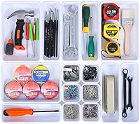 Vista 8 de 25 PCS White Drawer Organizer Set, 4 Size Interlocking Plastic Storage Bins for Office Supplies, Jewelry Makeup Vanity, Bathroom Kitchen, Home