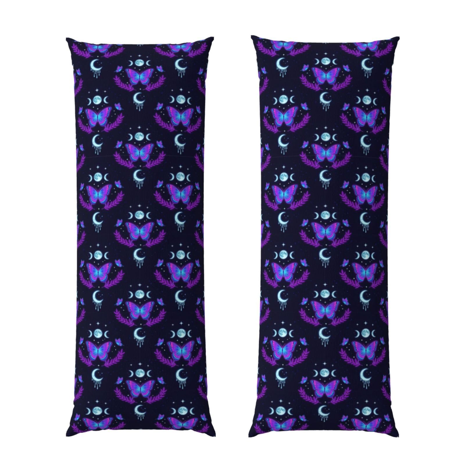 Body Pillow Protector 20x60 Magic Moon Moth Mystical Goth Astrology Art, Ultra Soft Zippered Pillow Cover, Breathable Cozy Fabric, Machine Washable for Bed Sofa Couch