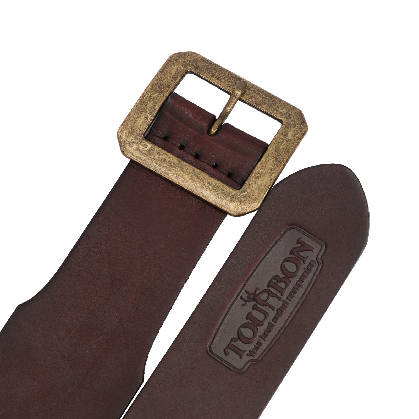 Tourbn TOURBON Patronengürtel aus echtem Leder, 9 mm/.38 Munitionshalter, Verstellbarer Waffenriemen, XL-Größe, Braun, 134*5cm