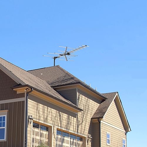 Miniatura 5 de Five Star - Antena de TV para exteriores, Yagi satélite HD con hasta 200 millas de alcance, colocación en ático o techo, antena OTA digital de largo