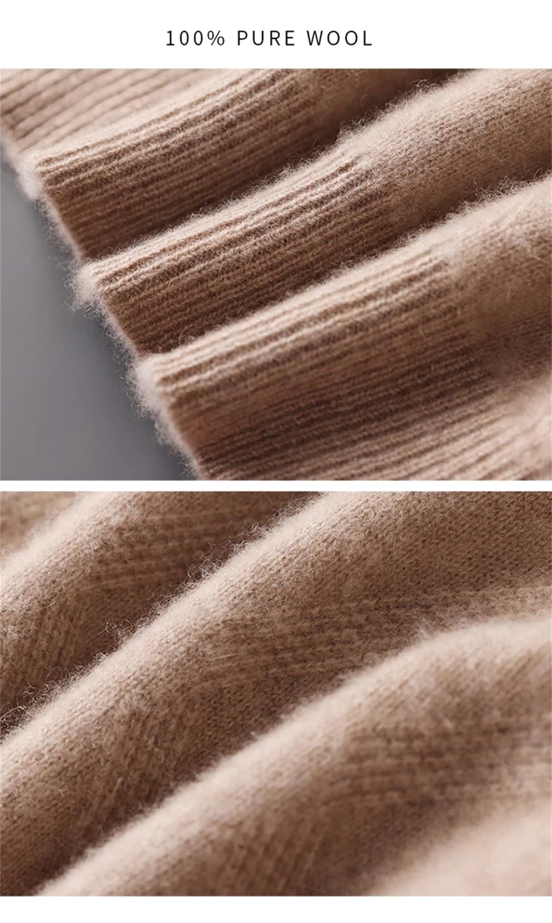 Męski sweter biznesowy w 100% z solidnej wełny, okrągły dekolt, luźny, gruby sweter biznesowy, zimowa dzianinowa koszula.