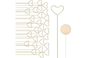 40 Pcs Gold Heart Floral Picks Stick: Picture Holder For Wedding