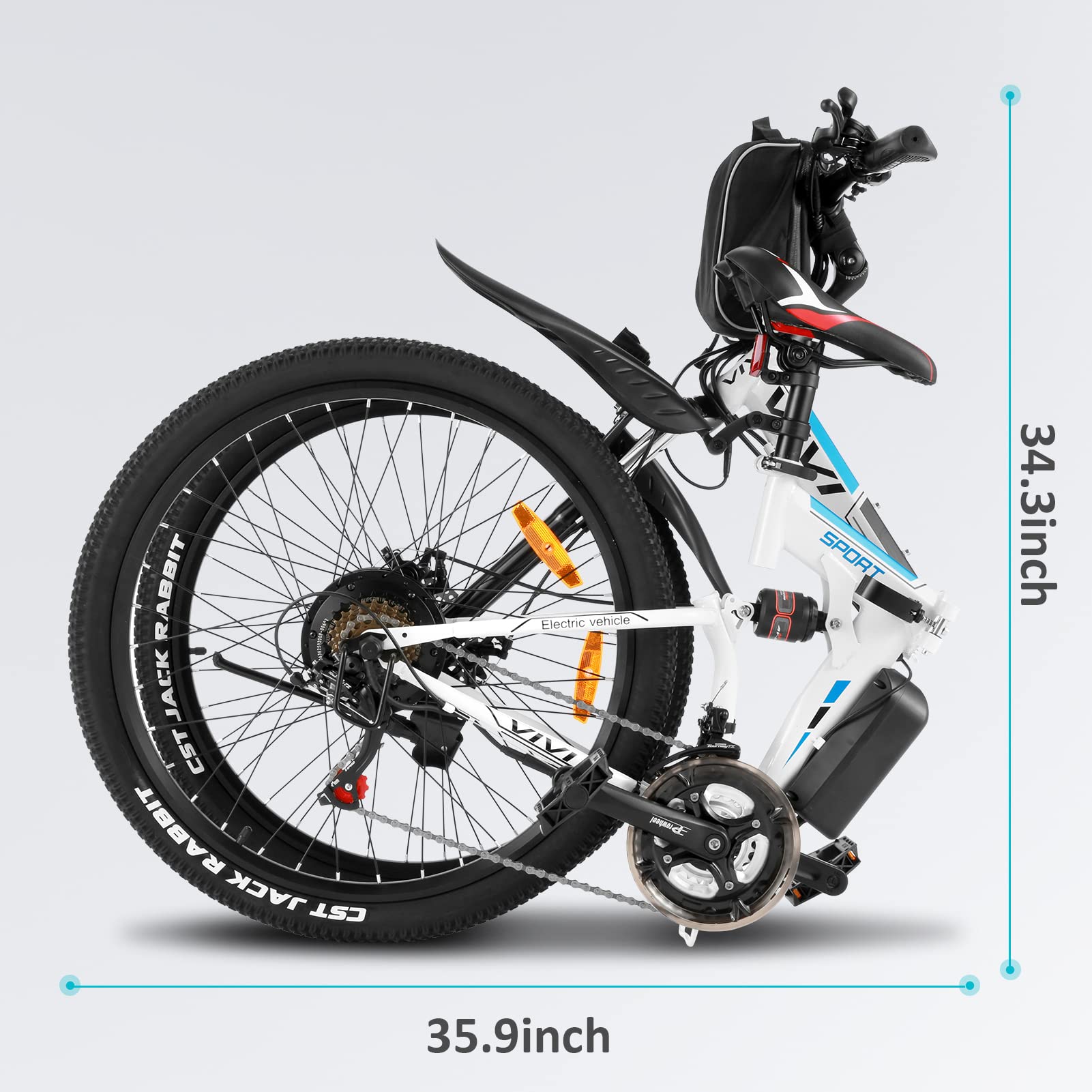 Electric Bike for Adults, Folding Electric Mountain Bicycle Adults 26