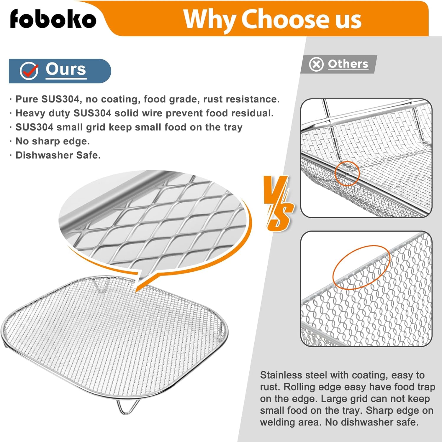 Crisper Tray for Ninja Crispi FN100 and Ninja Crispi Pro AS101, Ninja Crispi Accessories, Ninja Crispi Replacement Parts, Food Grade SUS304, Silver