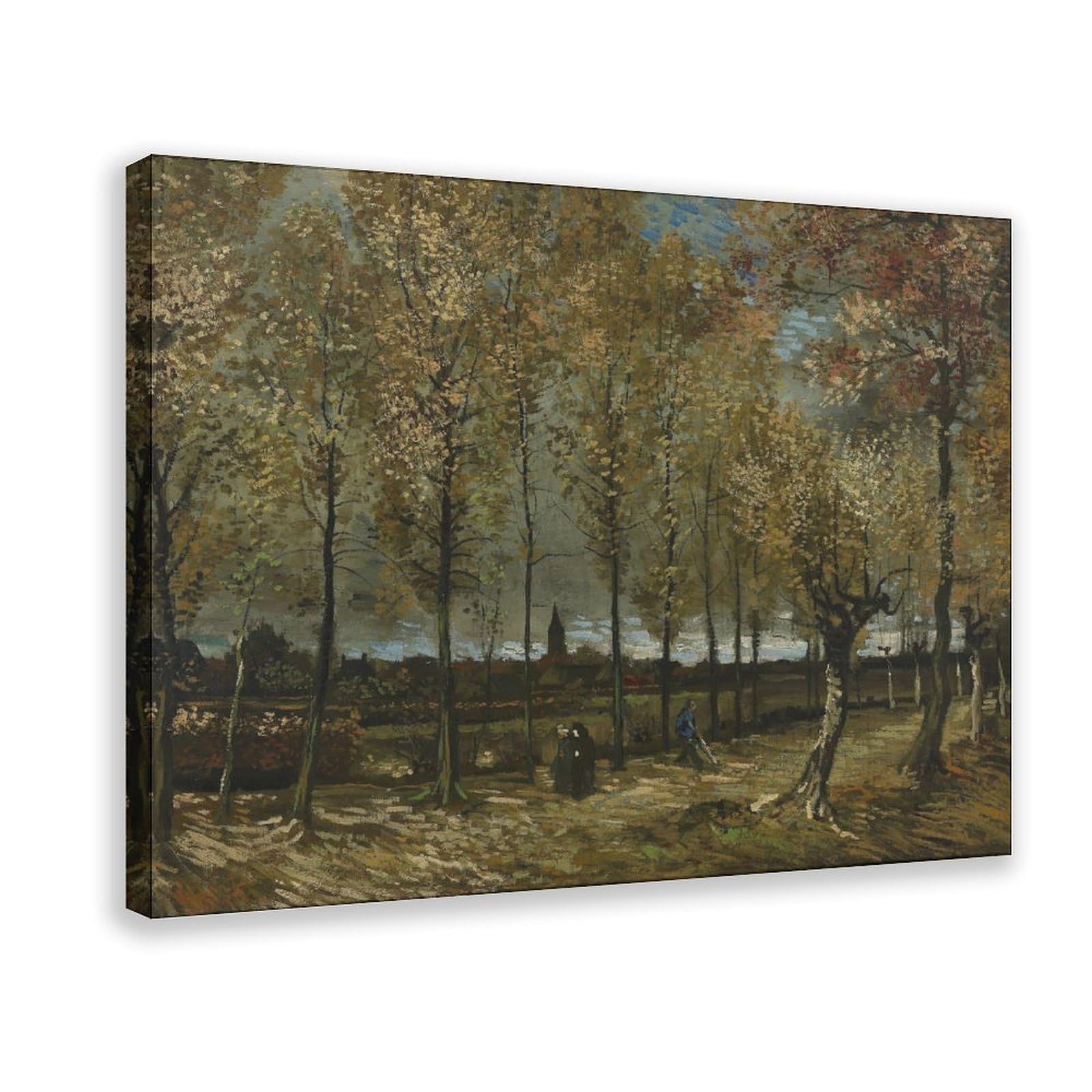 WCYB Poplars near Nuenen Cypresses by Vincent Van Gogh Post-Impressionism Prints Posters Canvas Deco Paintings Wall Art For Office Frame 12" L X 18" W