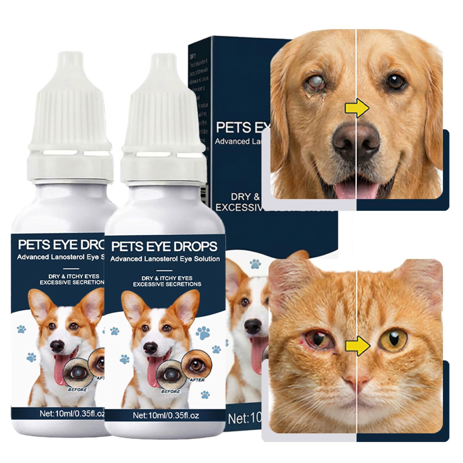Yocisku Dog Eye Drops two bottles