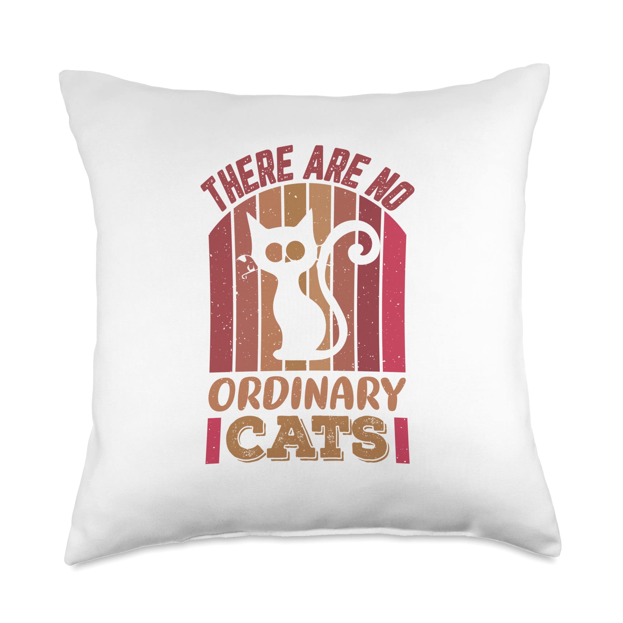 Kittee Catees There are no Ordinary Cats Throw Pillow, 18x18, Multicolor