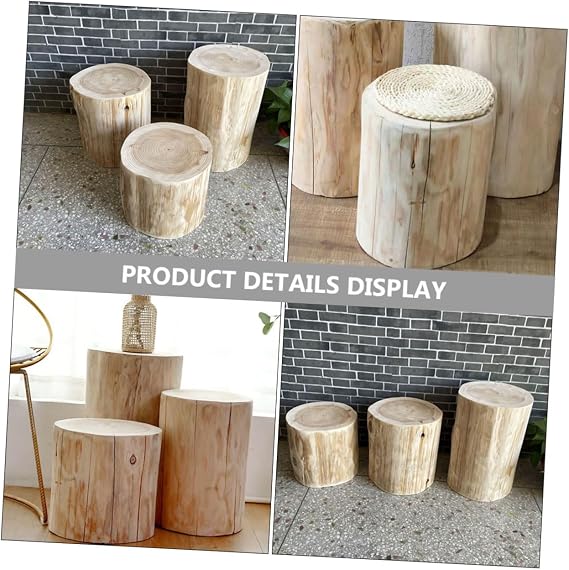 Wooden Stool for Decorative Use Sturdy Small Craft Stool Versatile Bedside Table Rustic Design for Height