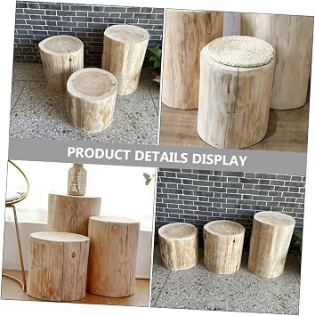 Wooden Stool for Decorative Use Sturdy Small Craft Stool Versatile Bedside Table Rustic Design for Height