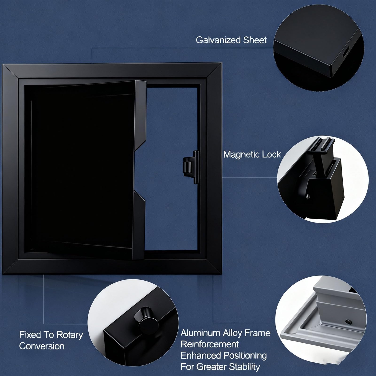Drzwi wejściowe na poddasze, wbudowany aluminiowy panel dostępu do strychu - łatwy dostęp do drzwi wejściowych na ścianę/sufit, idealny do zjeżdżalni bielizny,