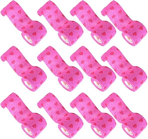 Miniatura 4 de 12 rollos de envolturas cinta autoadhesiva cinta deportiva vendaje envoltura envoltura cubierta transpirable - corazón rojo