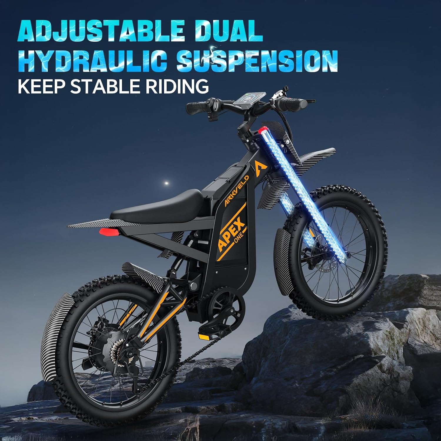 Electric Dirt Bike for Adults 40MPH 3000W 48V 32AH Battery | Max 80Miles, Electric-Mountain-E-Bike Motorcycle with Fat Tire for Snow, Sand and Commuting thumbnail