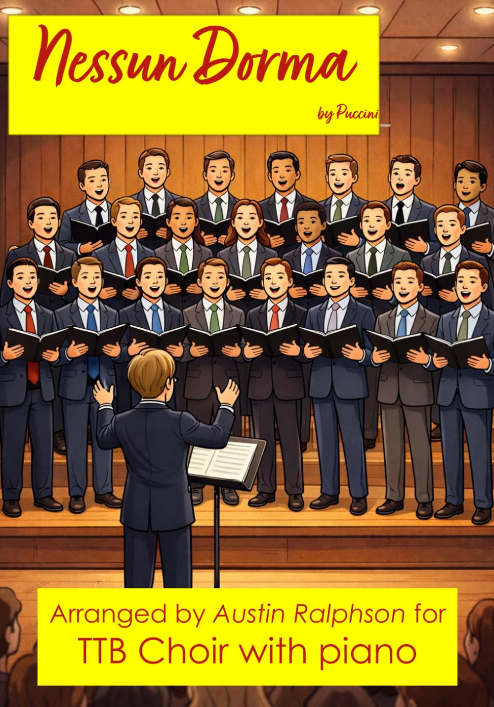 Nessun Dorma - 3 part choir or vocal TTB with piano: With FREE BACKING TRACKS to sing along to (Vocal / choral music)