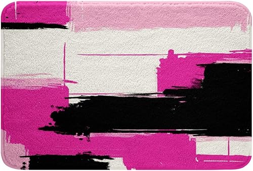 Miniatura 8 de Feelyou Tapetes de baño de arte abstracto moderno para baño, 20 x 32 pulgadas, decoración artística, alfombras de baño, ultra suaves, retro,