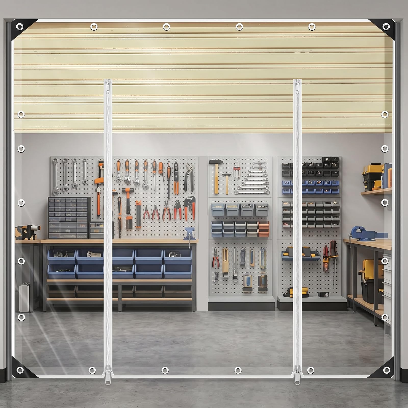 Bâche Transparente 420 g/m², avec 2 Fermetures éclair étanches(2.4 X 4.5M)