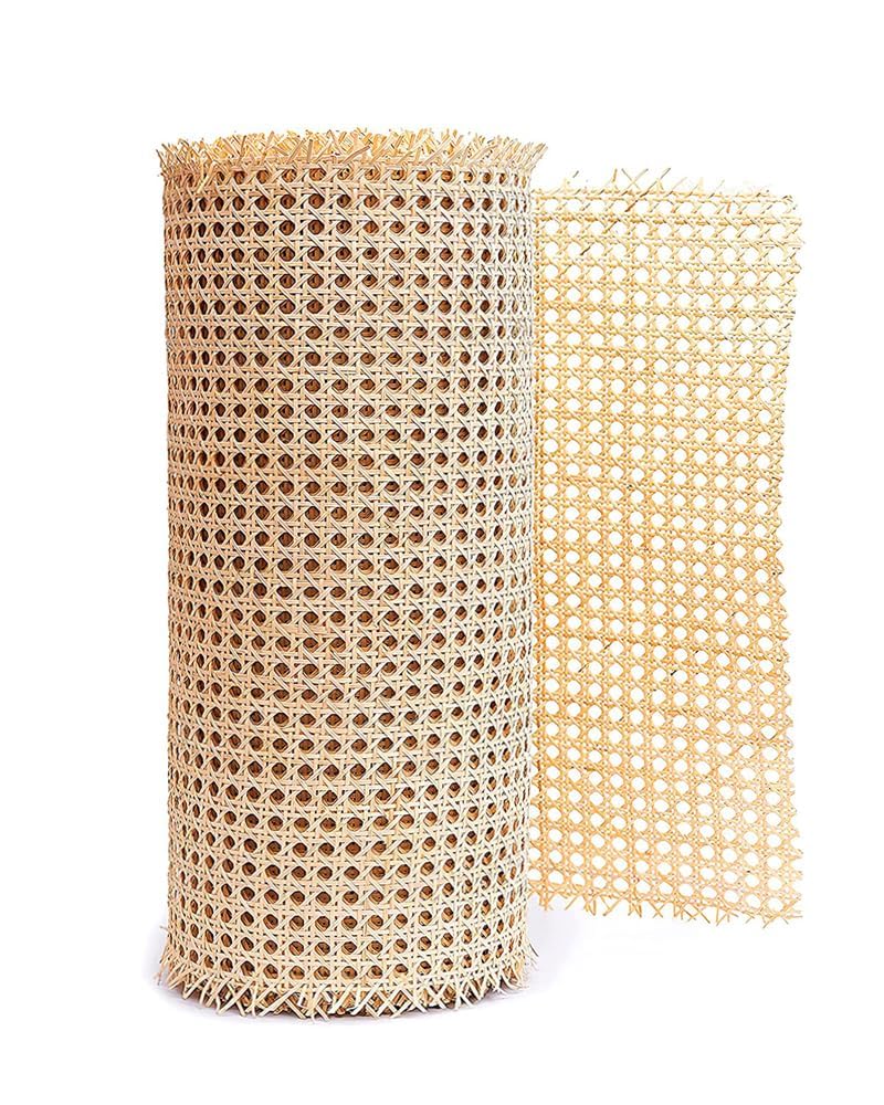 Habere India-All the Cultures Fabricating India 18" Width Natural Rattan Webbing for Caning Projects | Natural Rattan Cane Webbing roll | Cane Webbing Sheet - Beige (Length 15 ft, Haxagon 18Inch)-picture-27