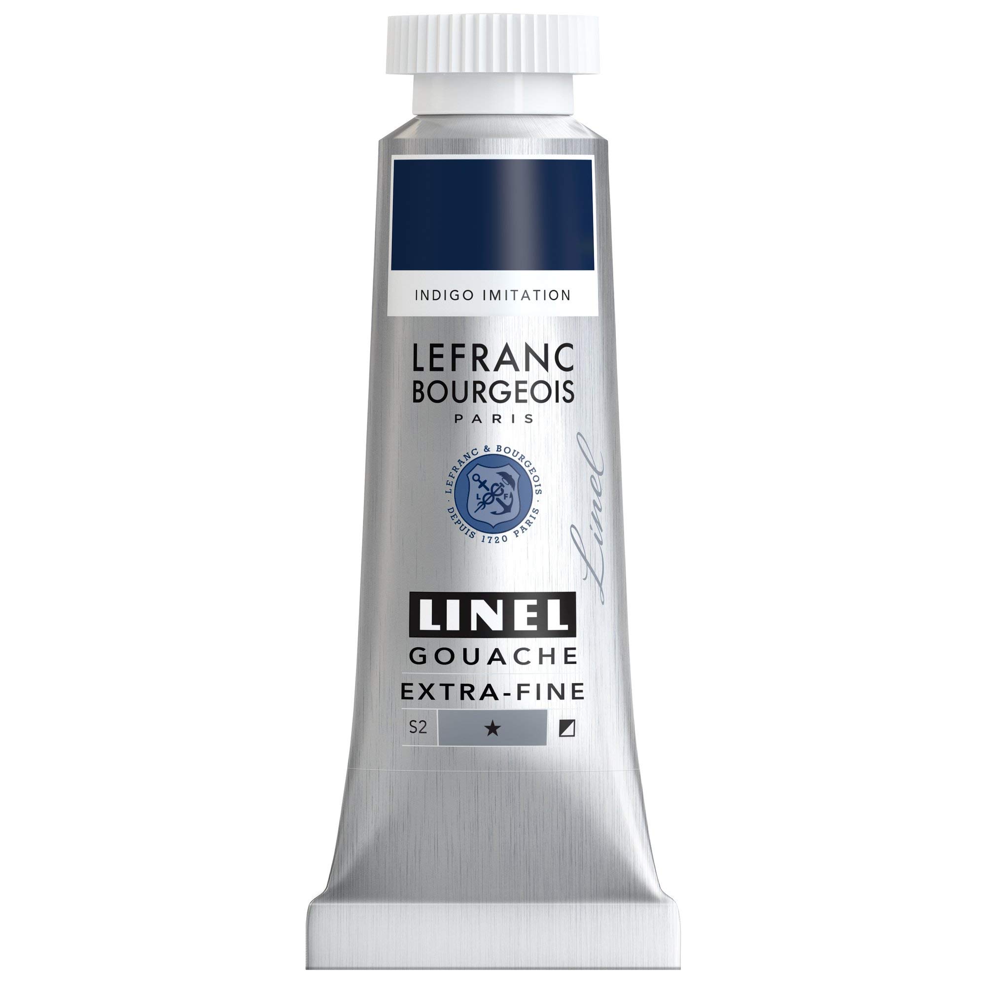 Lefranc Bourgeois 301189 Linel Gouache Extra Fine and Smooth Watercolours with Maximum Colour Intensity, Luminosity for Streak-Free Application, 14 ml Tube - Indigo Colour