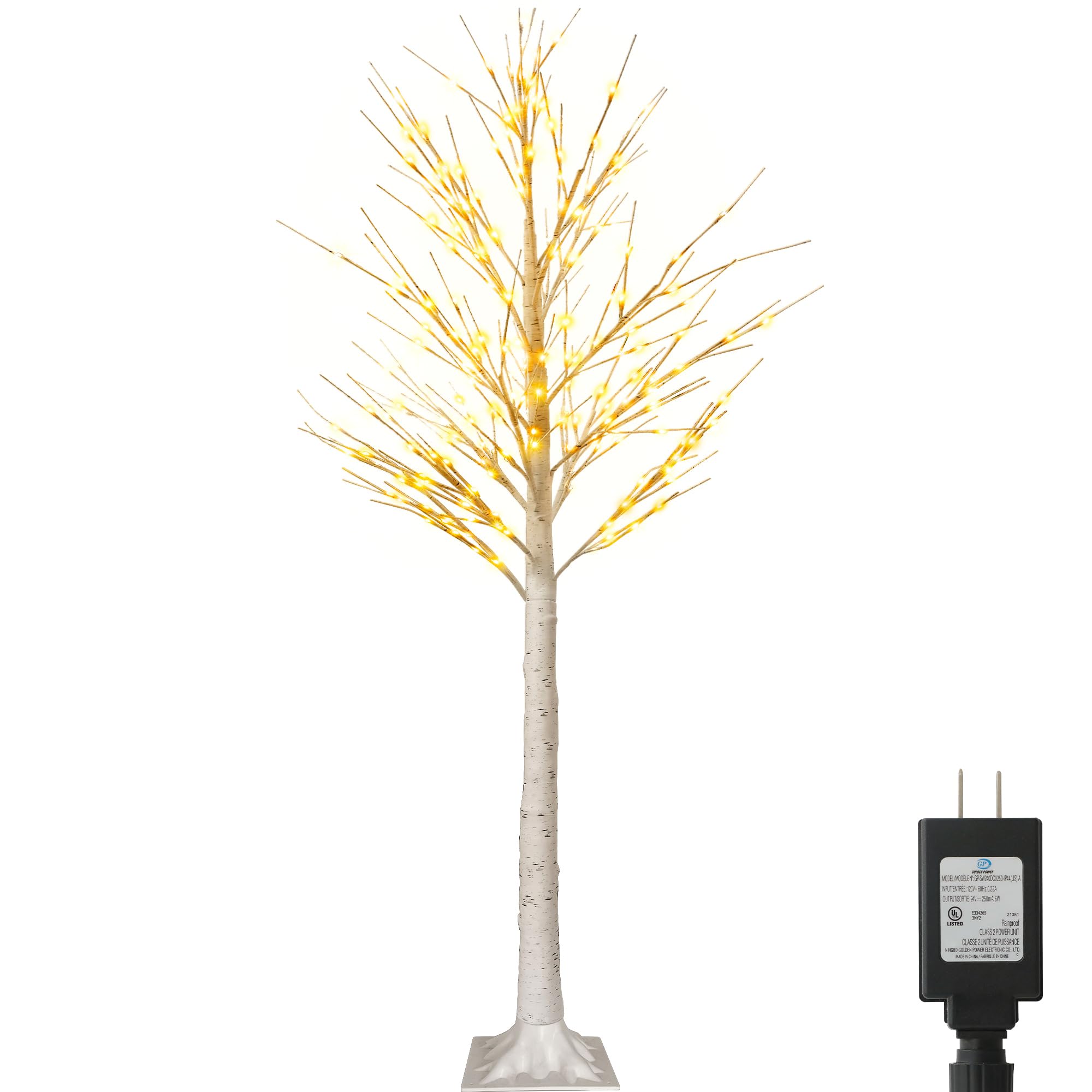 6 FT 144 LED Lighted Birch Tree, Christmas Decorations Outdoor Indoor, Pre-lit Christmas Tree with Lights for Indoor Outdoor Bedroom Christmas Wedding
