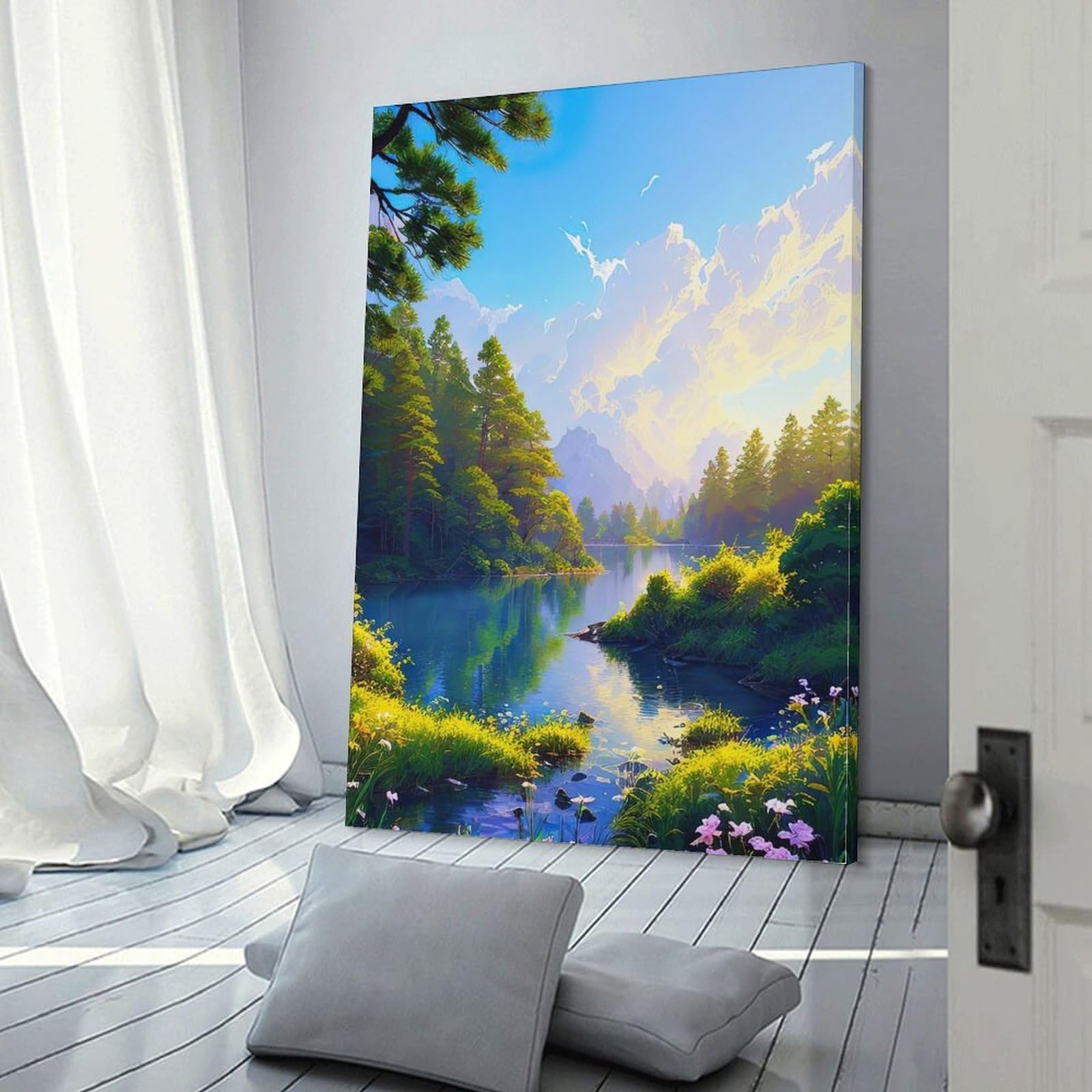 Amazon.co.jp: ポスター 山 自然 風水 絵 山の絵 緑の絵 玄関 開運