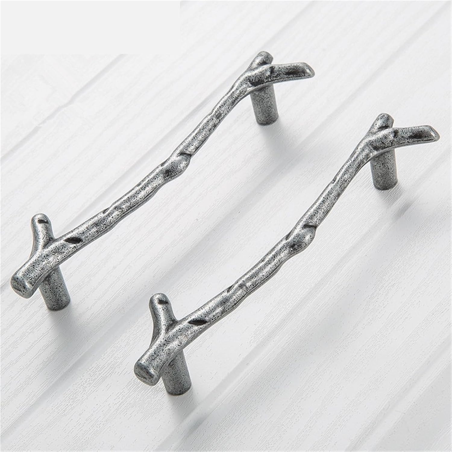 ブランチ家具ハンドル 96mm 128mm ブラック シルバー ブロンズ キッチンキャビネットハンドル 引き出しノブ ドア引き金具