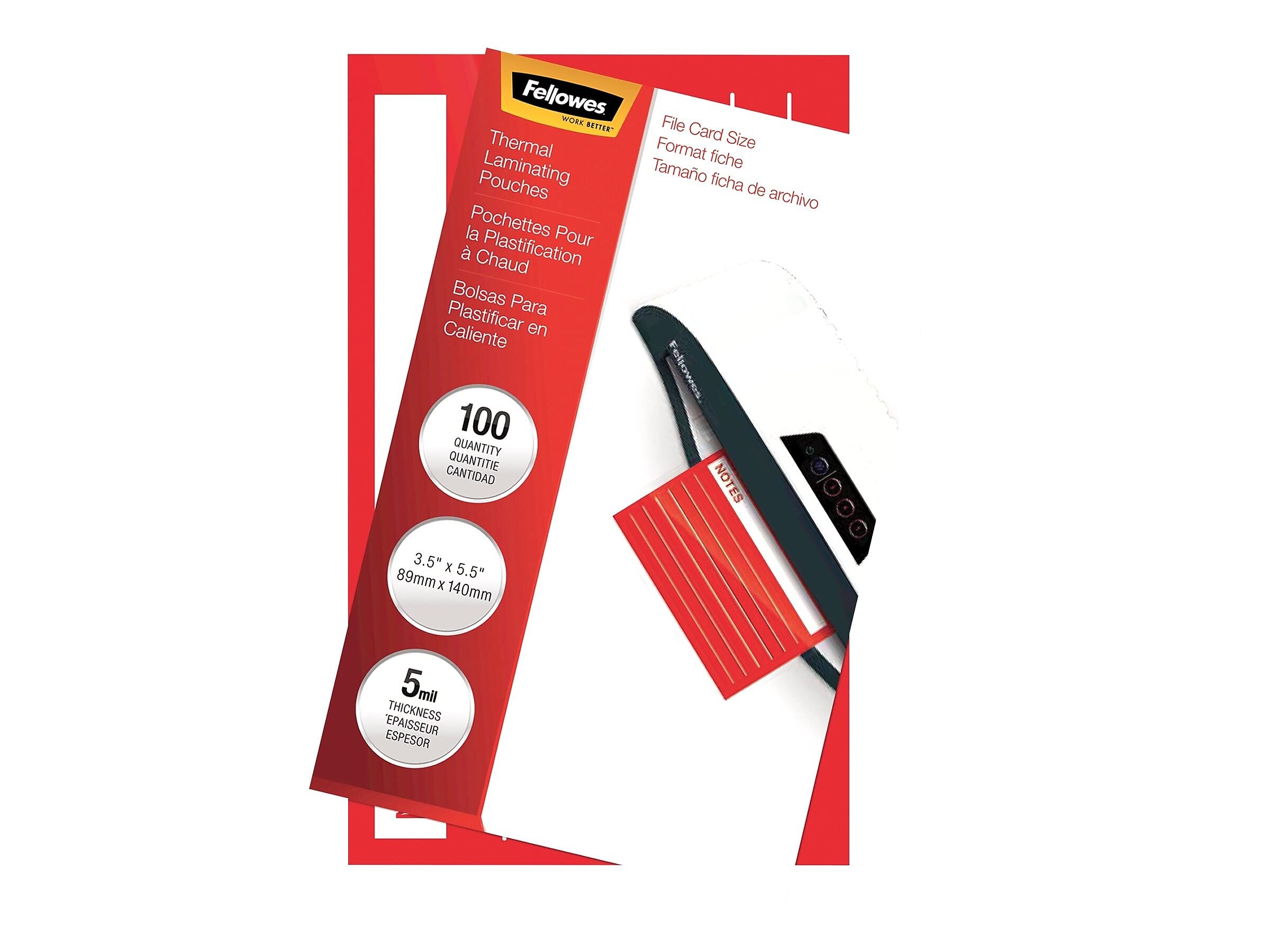 Hot Laminating Pouches, File Card Size, 5 mil, 100 Pack (52017)