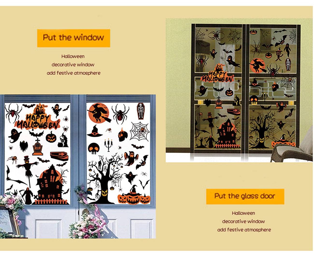 86 Stück Halloween Gel-Fensteraufkleber – Kürbisse, Geister, Fledermäuse & Mehr, Wiederverwendbar, Für Fenster & Glatte Oberflächen