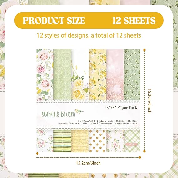 12 Sheets Pieces Scrapbook Paper Making Kits Decoupage Kit 6x6 Inch Vintage Style for Crafts DIY Making Magazine Clipping Paper Easter Card Making for Crafts Card Making Art Journaling (Style B)
