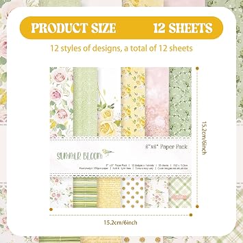 12 Sheets Pieces Scrapbook Paper Making Kits Decoupage Kit 6x6 Inch Vintage Style for Crafts DIY Making Magazine Clipping Paper Easter Card Making for Crafts Card Making Art Journaling (Style B)