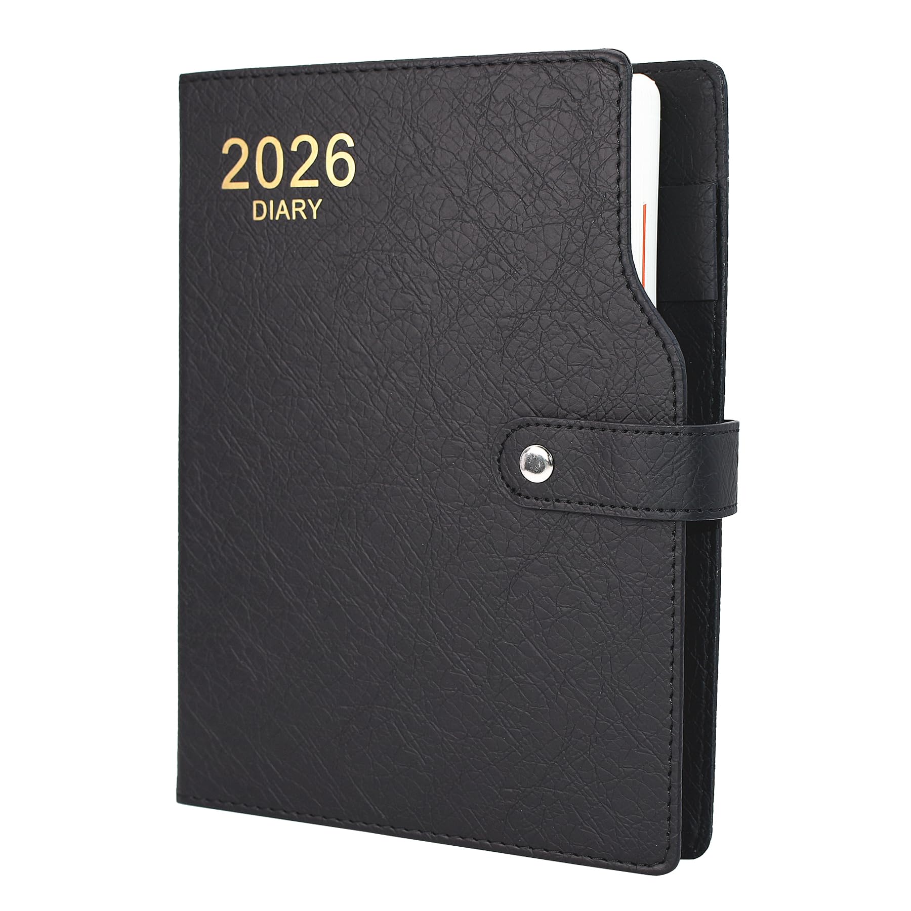 Diary 2026,2026 Diary A5 Page a Day from Jan to Dec, Full Year Daily Planner with Colorful Monthly Tabs, Pen Loop & Fine Inner Pocket and Colorful Side Panels, 6.7