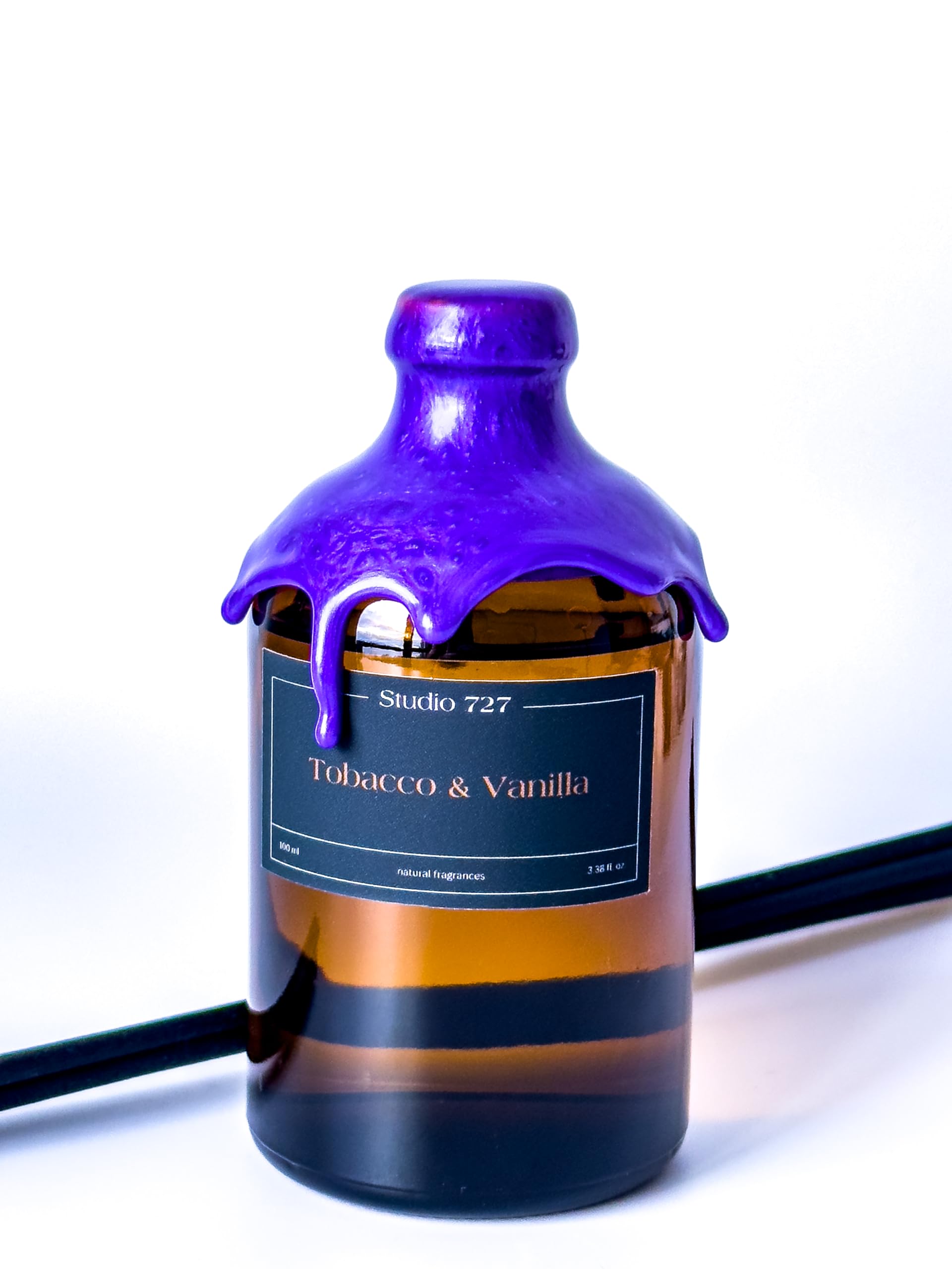 Reed Diffusers Set, Tobacco & Vanilla, 3.38 Oz, Scented 6 Sticks Diffuser for Bedroom Bathroom, Home Fragrance Decor, Gift Box, Made in USA