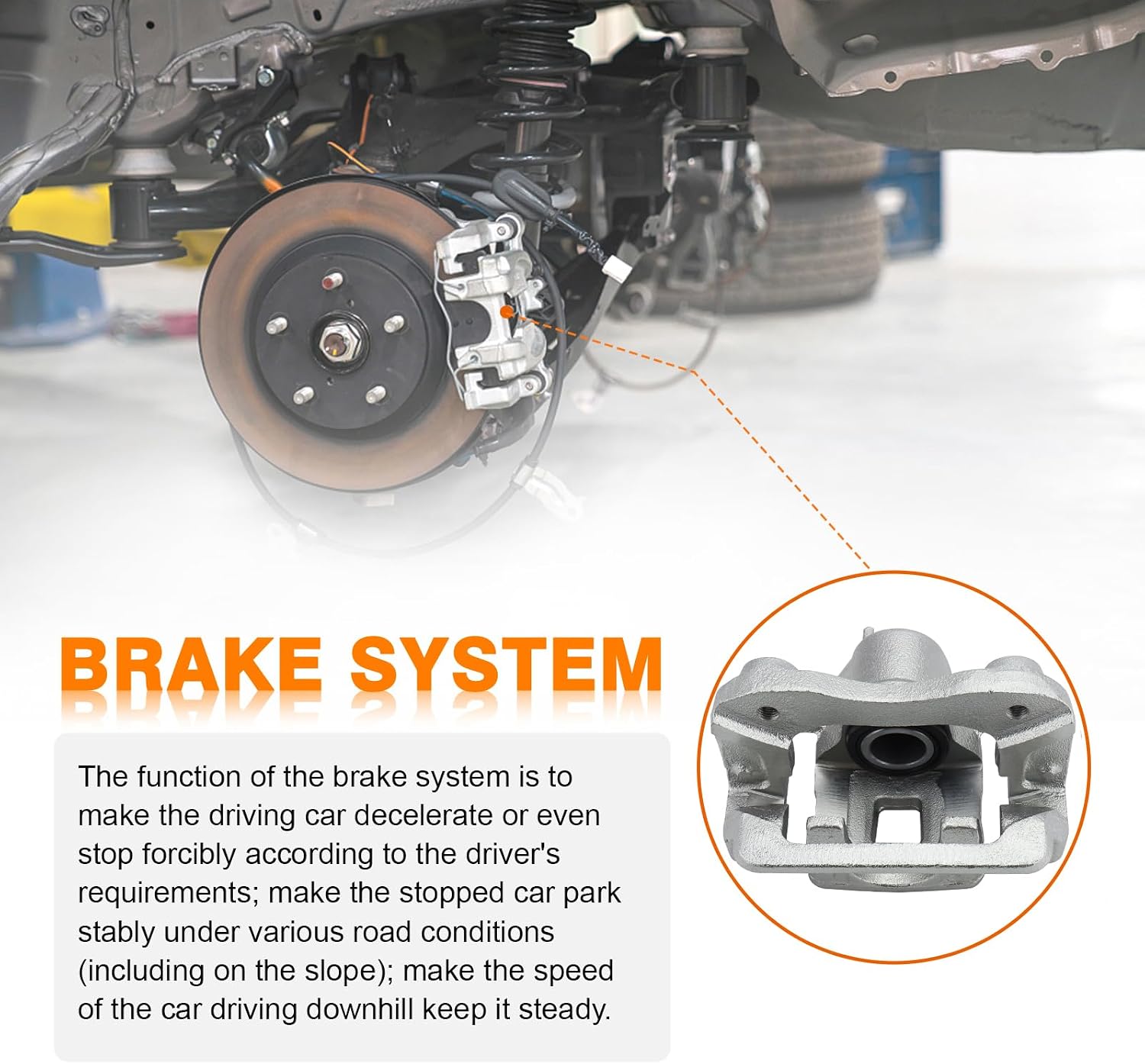 19B3101A Left Rear Brake Caliper 2006-2009 for Hyundai Azera, 2006-2008 for Hyundai Sonata, Disc Brake Caliper