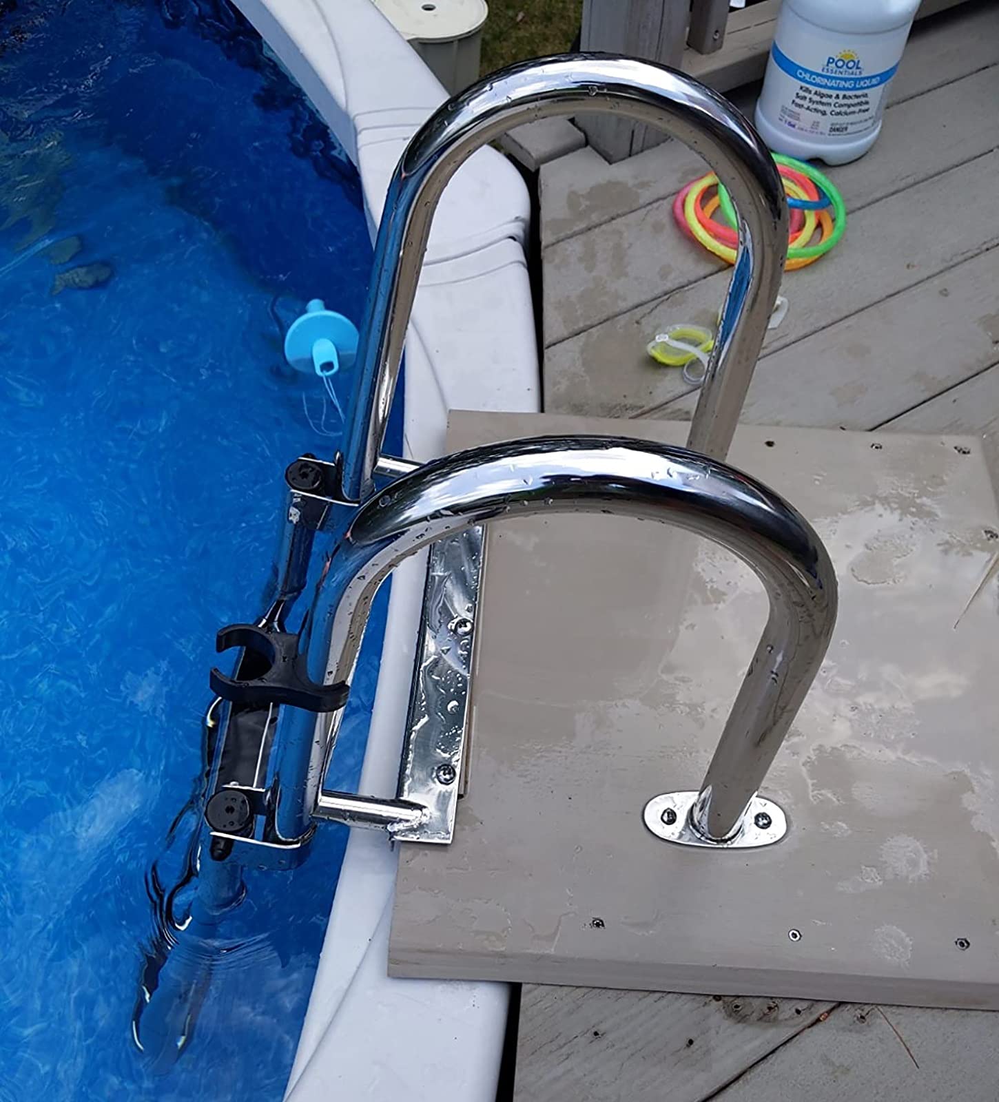 Scala da nuoto con maniglia, design rimovibile a 4 gradini per un facile imbarco su yacht, pontoni e barche entrobordo, struttura in acciaio inossidabile
