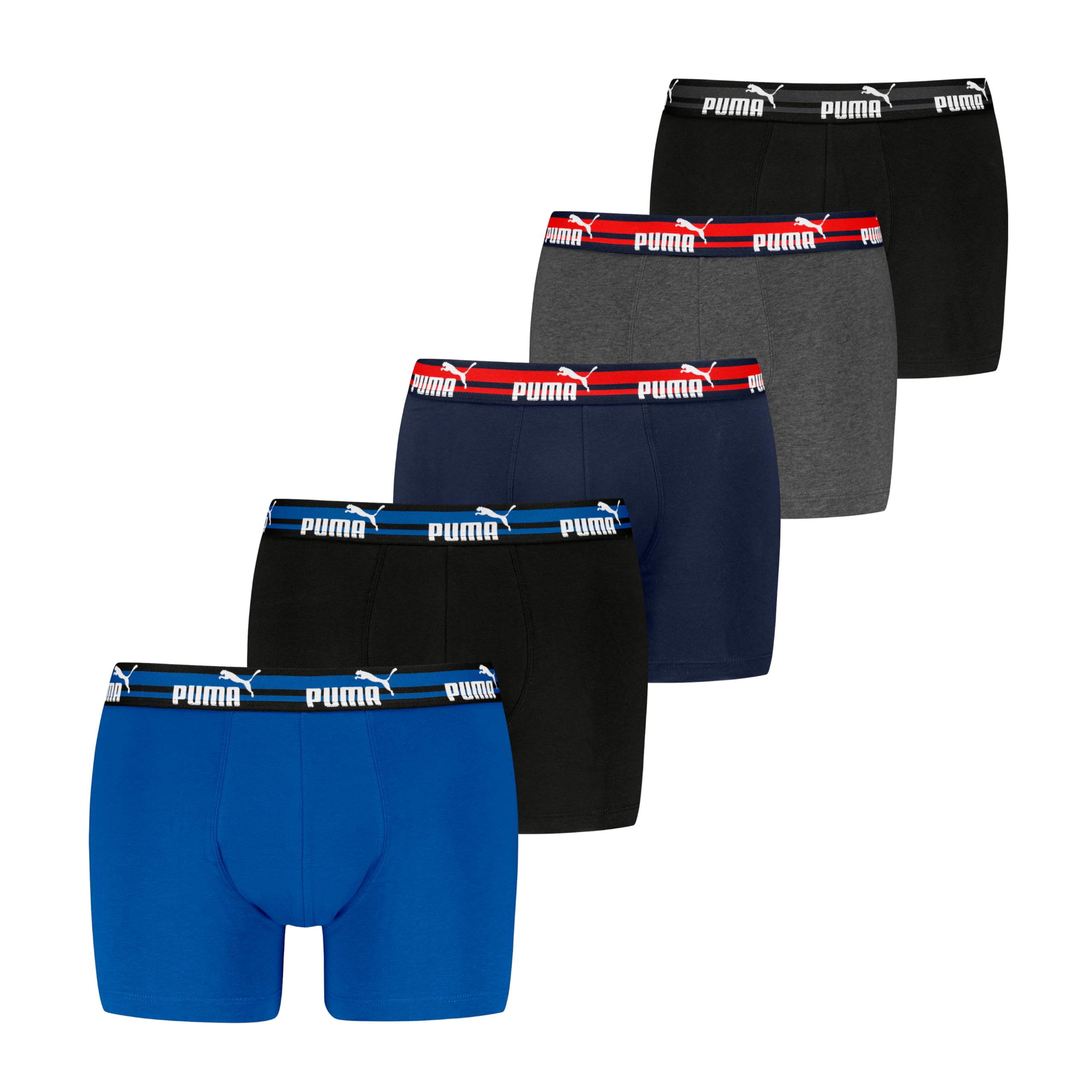Puma Herren Mens Bold Logo Boxer, Blue/Grey/Black, XXL EU